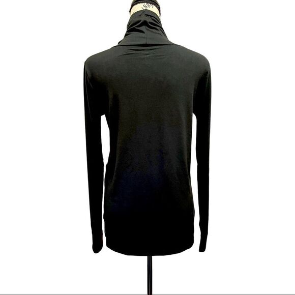 X by Gottex Peach Skin Long Sleeve Athletic Shirt in Black - Picture 2 of 8